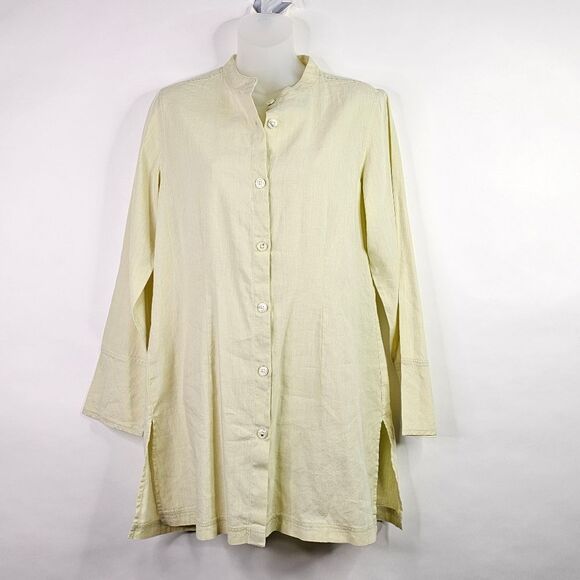 J. Jill Light Green Linen Blend Tunic - Picture 4 of 9